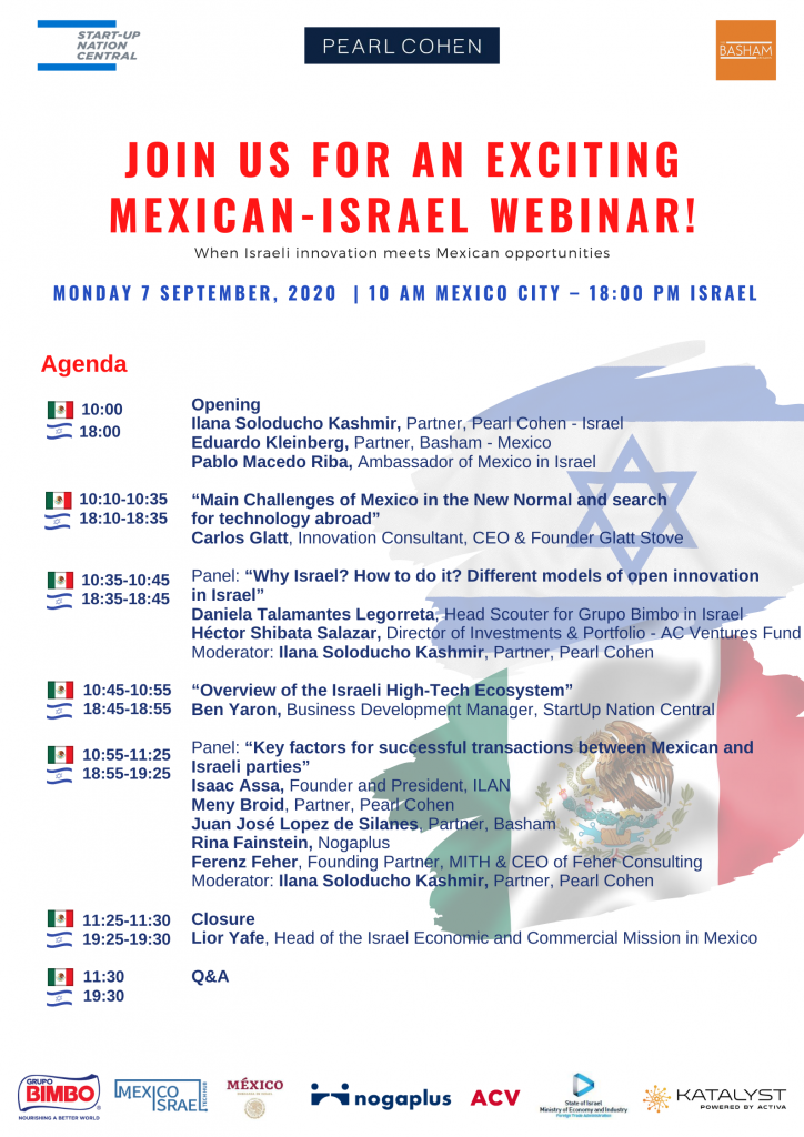 Live Virtual Event: Mexican-Israel Webinar - Pearl Cohen